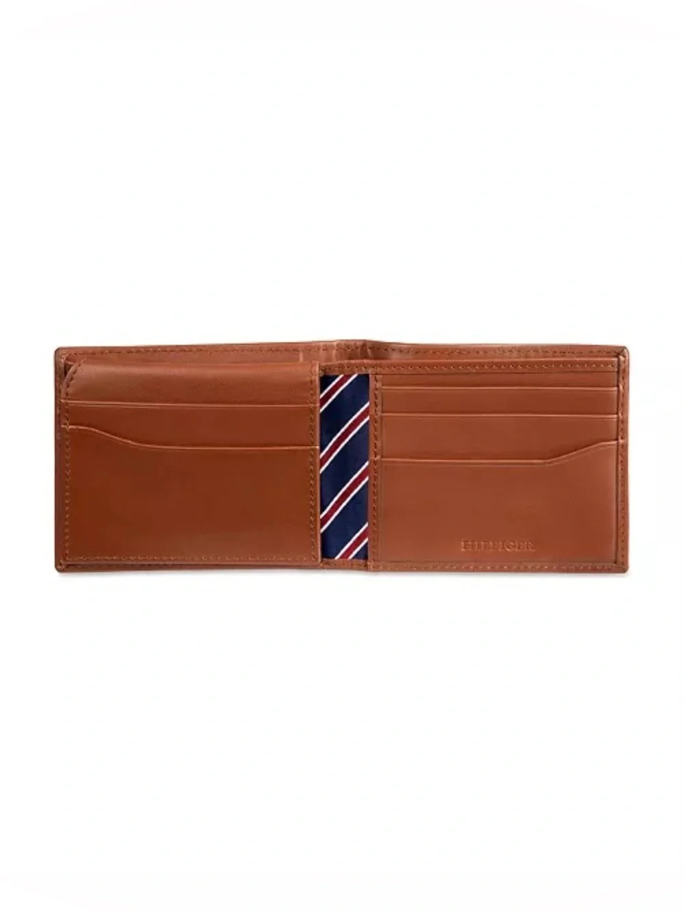 Tommy Hilfiger Men's Overlay Passcase Brown Leather Wallet